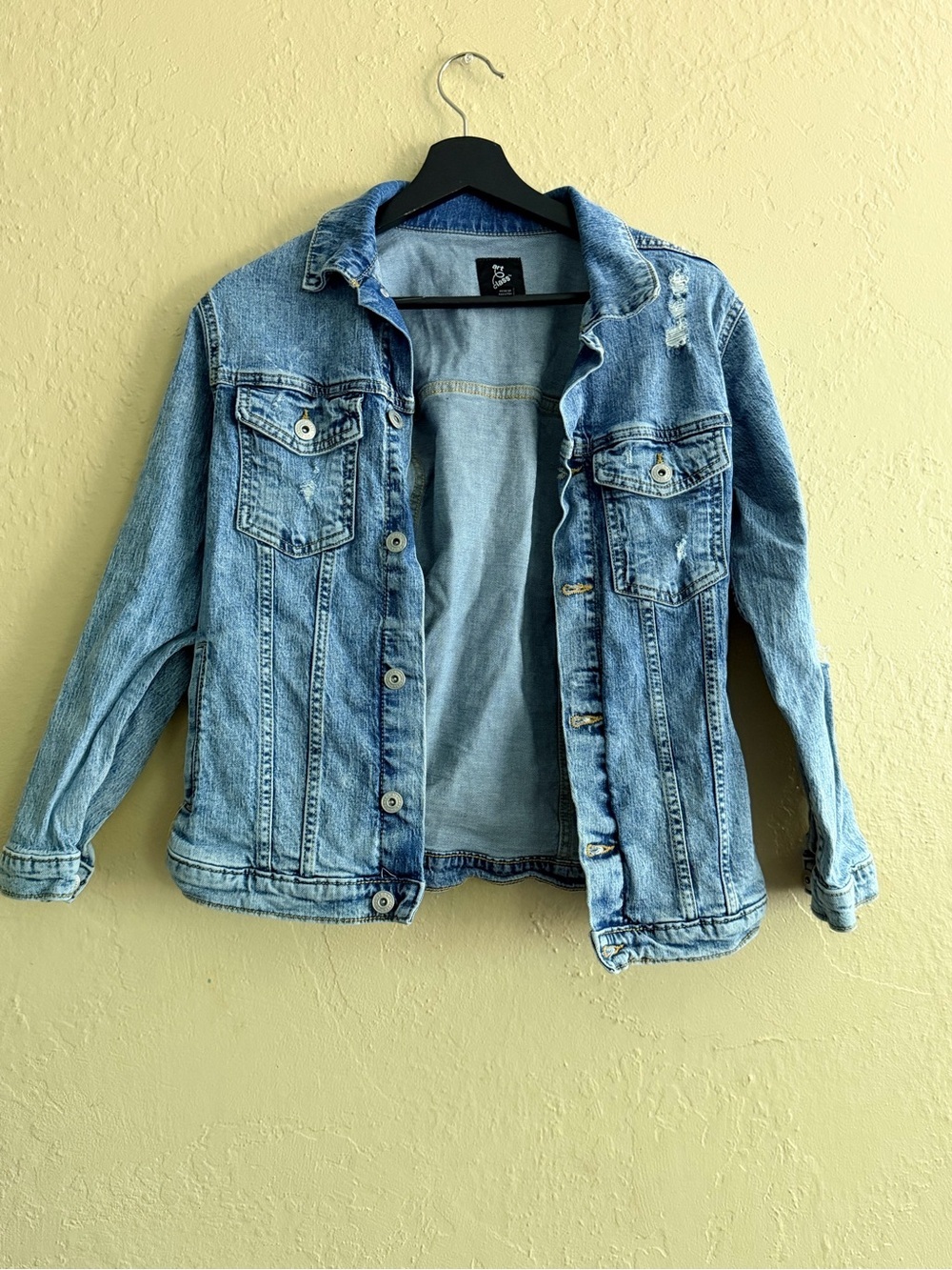 art class Light Blue Distressed Kids Jean Jacket